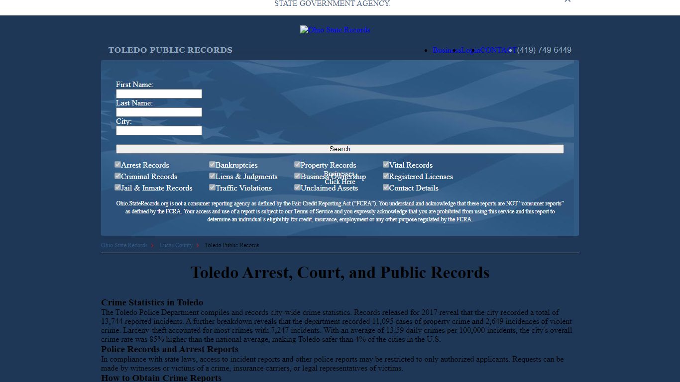 Toledo Arrest and Public Records | Ohio.StateRecords.org